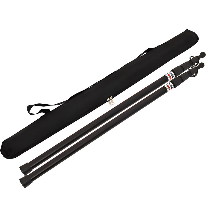 캠프빌리지 슬라이드 폴대 캡형 블랙 2p  가방 세트, 1세트