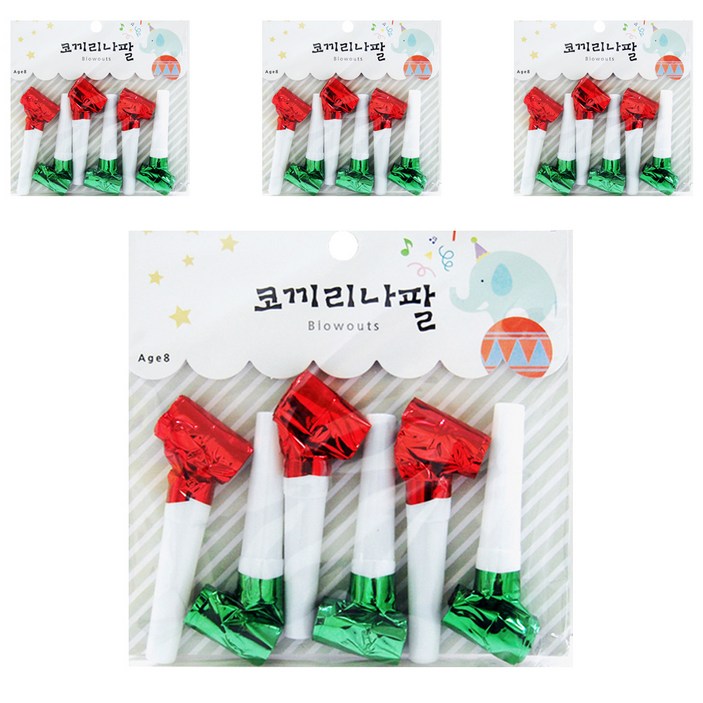 파티쇼 파티코끼리나팔 2종 x 3p, 레드, 그린, 4세트 파티쇼 파티코끼리나팔 2종 x 3p, 레드, 그린, 4세트