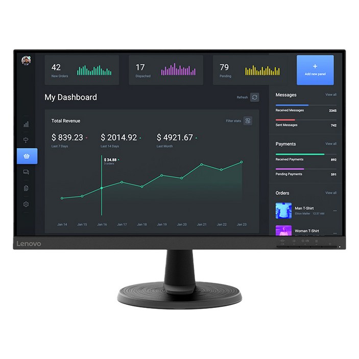 레노버 FHD VA패널 75Hz 모니터 67A2KAC6KR