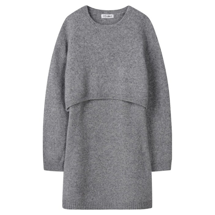 씨씨콜렉트 레이어드 니트 드레스