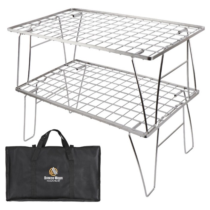 브리즈문 올 스텐 필드랙 다용도 캠핑 테이블 2p + 전용 가방 세트