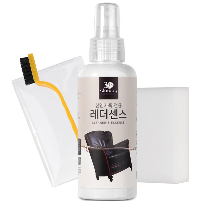 슬로웨이 레더센스 천연가죽 전용 클리너 150ml  브러쉬 1p  타올  스펀지
