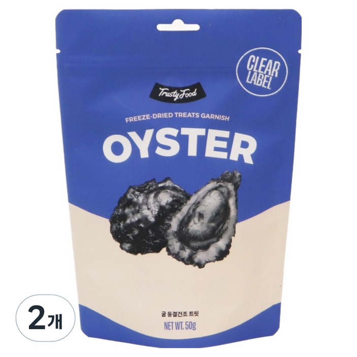 트러스티푸드 강아지 동결건조 해산물 간식, 50g, 2개, 굴