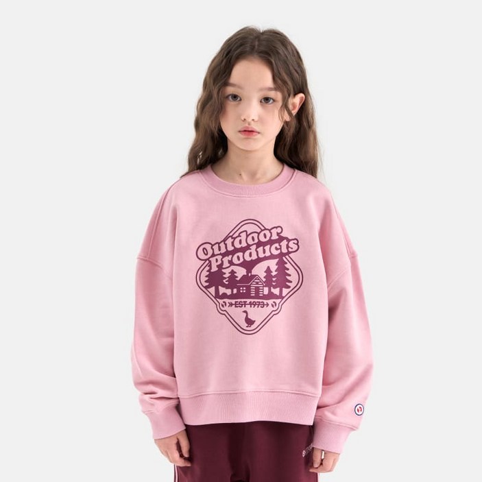 아웃도어프로덕츠 세미크롭 그래픽 맨투맨 OD253IMM74