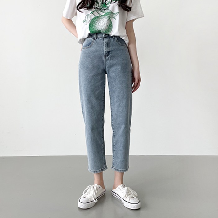 잘빠진 여성용 숏베이직롱 기장별 보이핏 스판 데님 팬츠