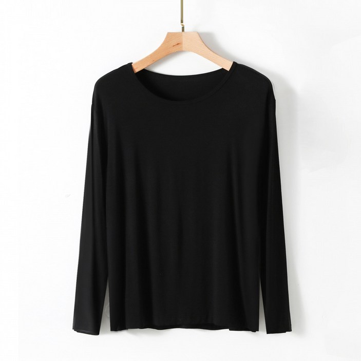 남성 모달 라운드 긴팔 레깅스 가을 겨울 얇은 이너웨어 스킨 이너 빅사이즈 솔리드 남자 상의