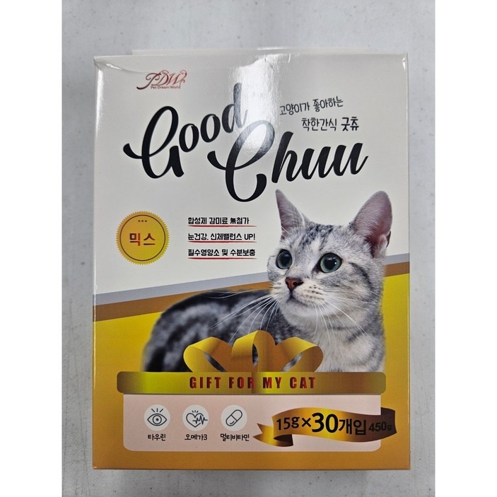 굿츄 6가지맛혼합 15g x 150개 착한간식 짜먹는 고양이간식