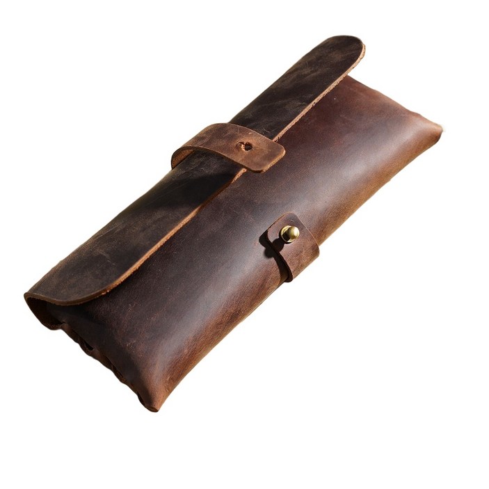 웨얼투투 수제 고급 만년필 파우치 가죽 필통, 1개, 커피