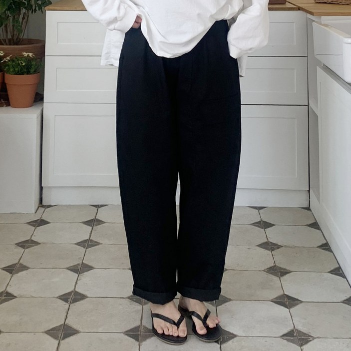 애플망고옷장 간절기 동가 2581 포켓배기팬츠 넉넉사이즈 여성긴바지