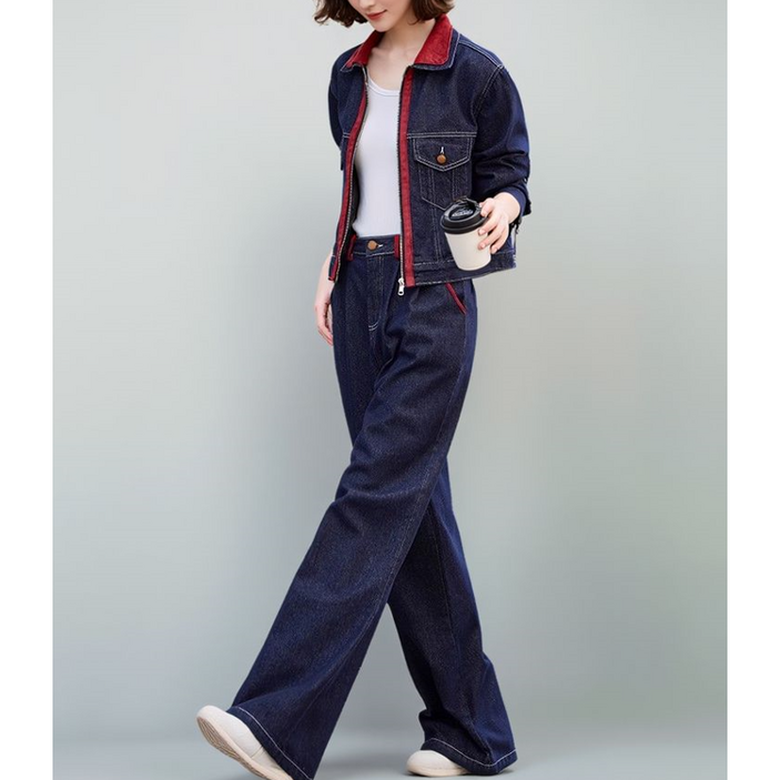 베루라 데님투피스 자켓팬츠세트 티으스투피스