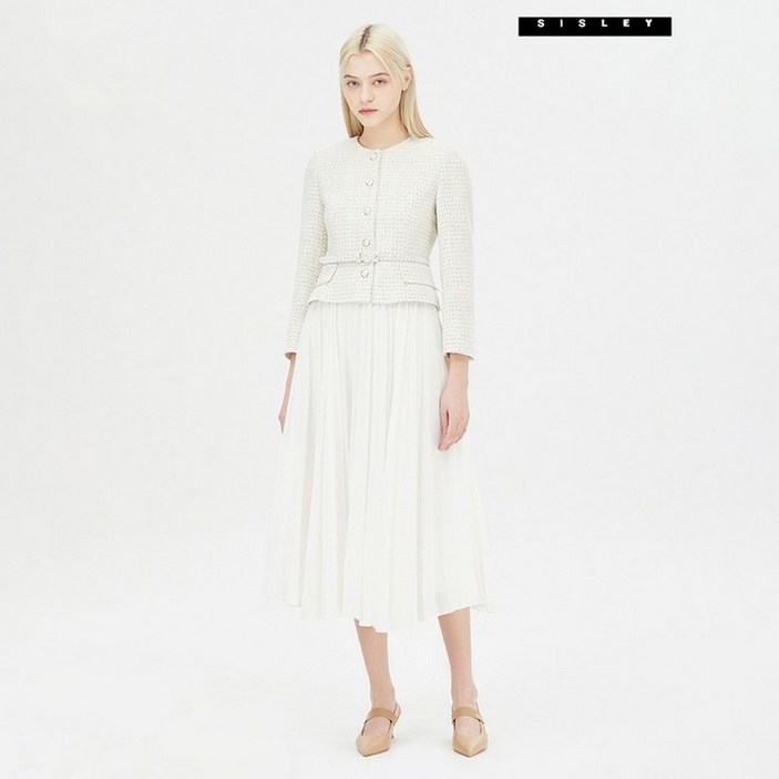 시슬리 아울렛 임지연 착용 로제 트위드 원피스 SAOP08411 3005199