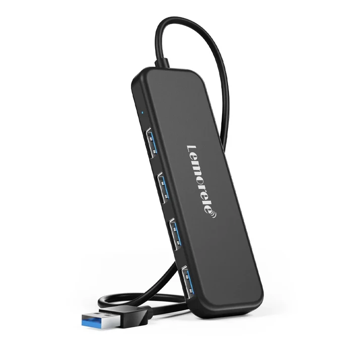 Lemorele USB 3.0 어댑터 고속 데이터 변속기 노트북 컴퓨터 액세서리용 4 포트 A 타입 허브 OTG