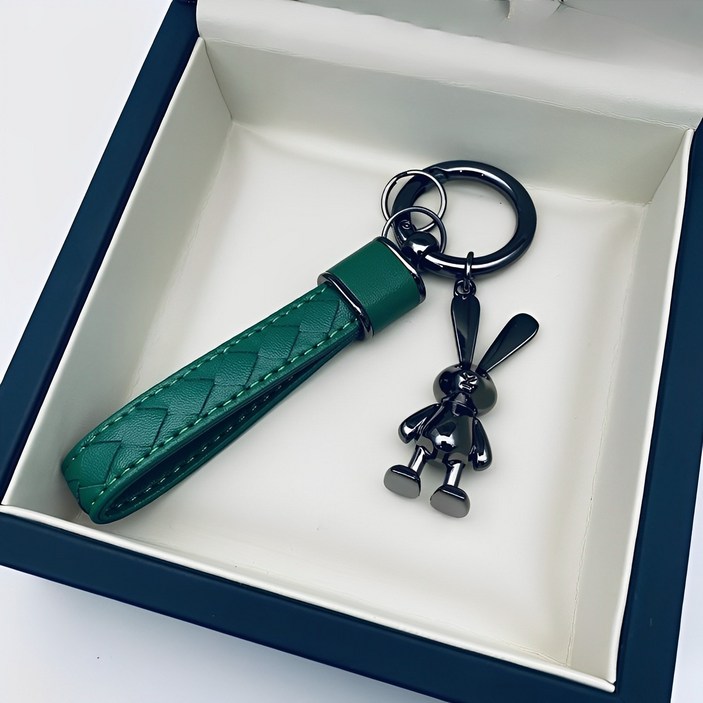 MINTOPMALL 고급 가죽 메탈 자동차 키링