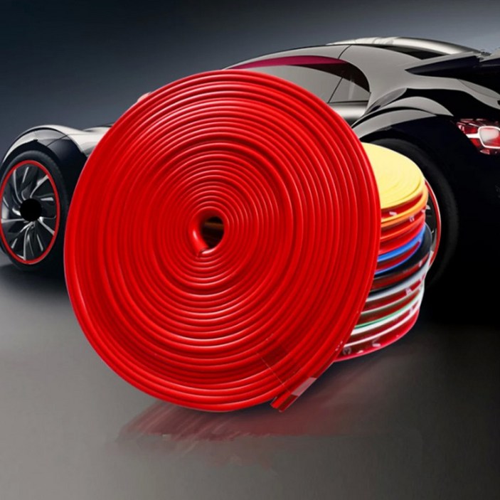 자동차 휠 커버 바퀴 보호가드 차량용품 8M 몰딩, 플레이트블루, 1개