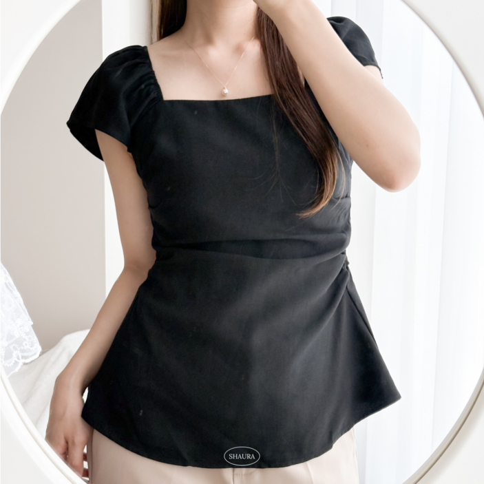 샤우라 레이어드블라우스 반팔블라우스 프릴블라우스 여성블라우스