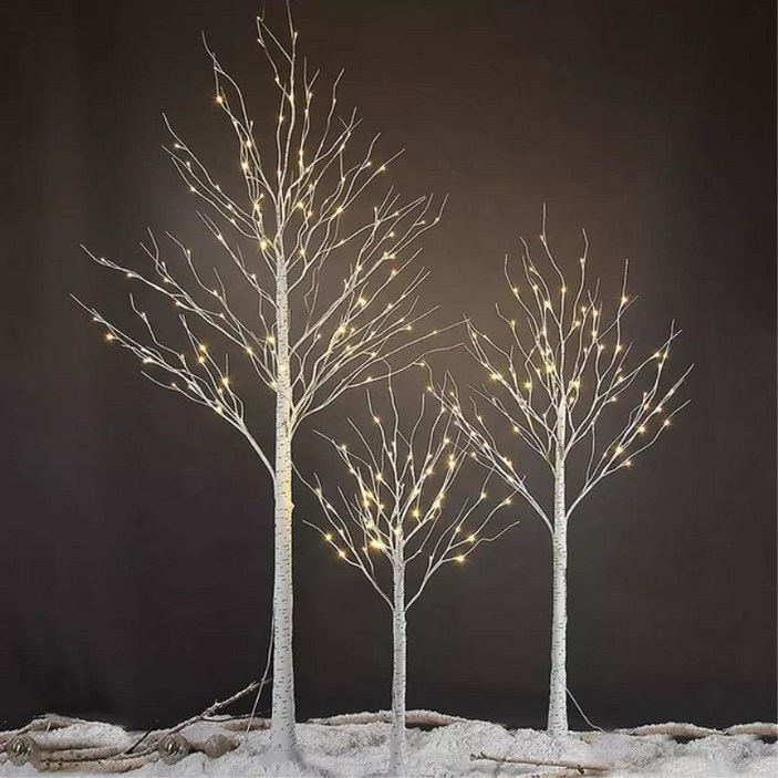 크리스마스장식품 자작나무 LED 크리스마스트리 2종 60cm,120cm 선택 구성