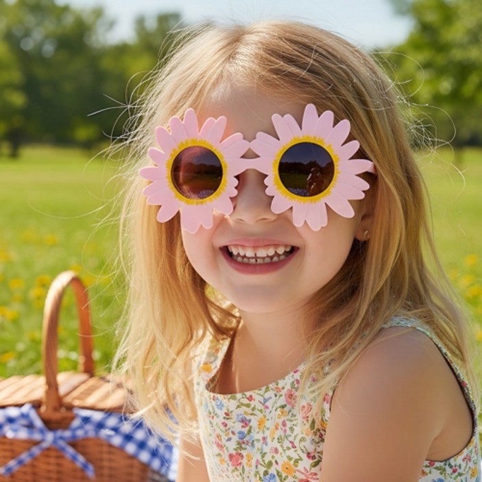 [파티팡] 데이지 파티안경 핑크 12개입 (꽃안경/생일파티용품), 핑크