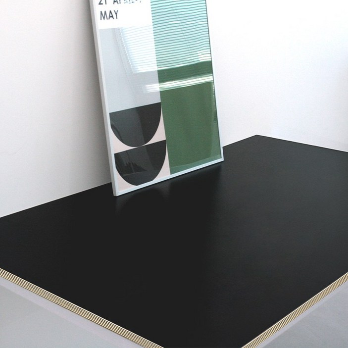 국내제조 E0 친환경소재 사월의가구 나무 우드 상판 식탁 테이블 책상 합판 18T 상판, 1단, 블랙