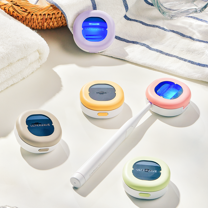 울트라웨이브 UVC LED 휴대용 무선 칫솔살균기 자외선 소독기 보관 칫솔 보관케이스 거치대 꽂이 걸이 TSzero, TSzero, 옐로우