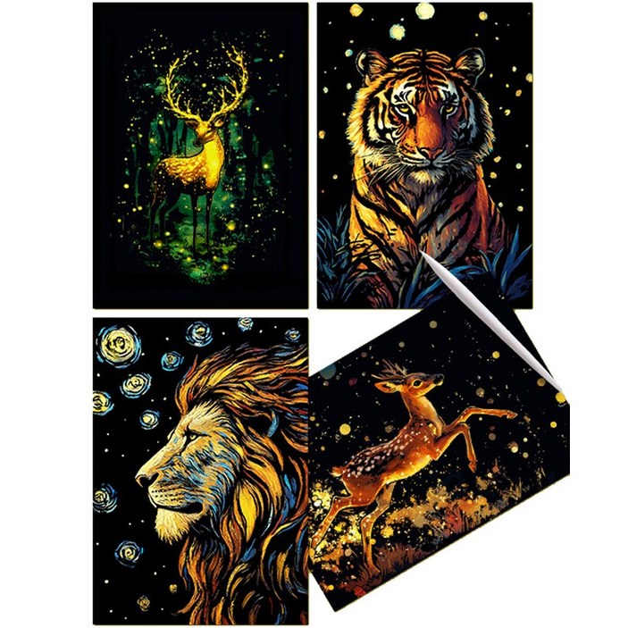 호미호비 A5 야광 루미 스크래치북, 동물2, 1개