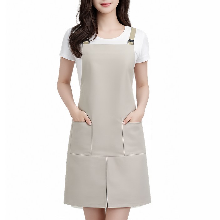 여성 여름 앞치마 방수  홀 서빙 카페 네일 빅사이즈 원피스 린넨 업소용