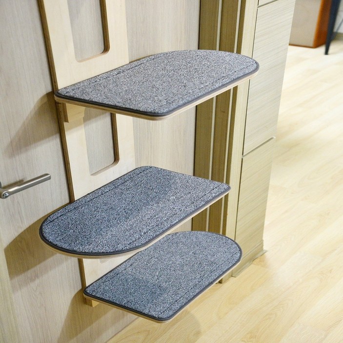 우드팟 고양이 프리미엄 문걸이 캣타워세트(그레이), 자작, 1개