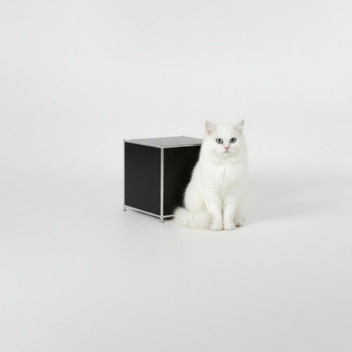 미드퍼 철제 미드센츄리 모듈 캣타워 1x1 숨숨집 블랙, 400x400x420, 1개, 블랙