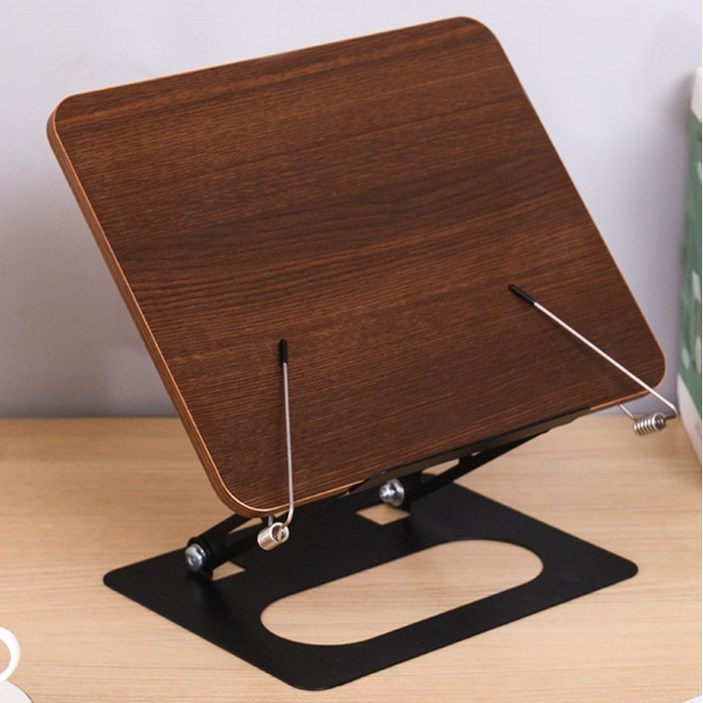 라워스 높이조절 튼튼 우드 독서대, 블랙, 1개