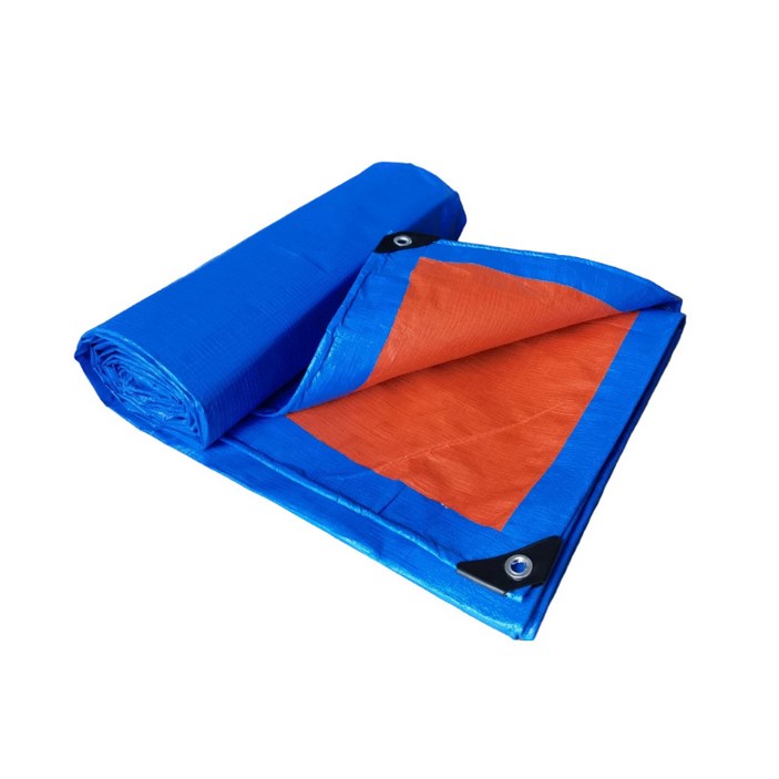 두꺼운 내마모 방수 천, 파란색과 주황색 PE 방수포 2M x 2M~15M x 20M