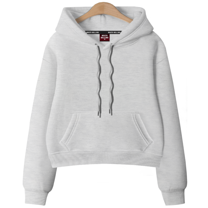 ANSANGSA 따뜻한 기모 무지 여성 semi크롭 루즈핏 후드 티셔츠