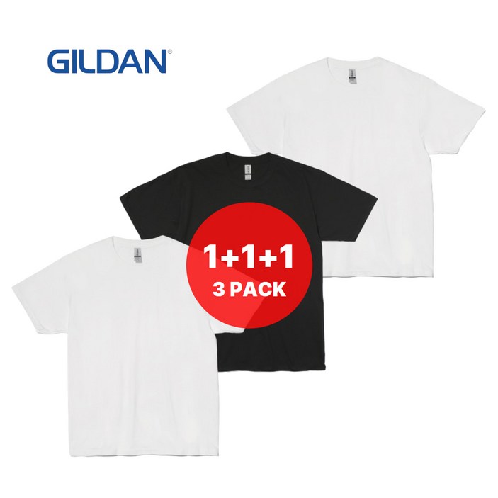 3PACK 길단 63000 ASIAN핏 30수 무지 반팔티 SXL