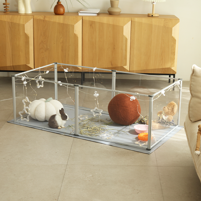 BingoPaw 아크릴 강아지 투명 울타리 안전문 펜스 튼튼한 알루미늄 합금