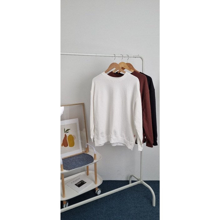 여성 기본 쭈리 맨투맨 데일리 루즈핏 긴팔 티셔츠