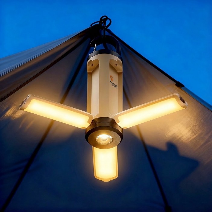 Keebright 3in1감성 캠핑랜턴 3000mAh 접이식 무드등 차박 비상조명 TypeC 충전