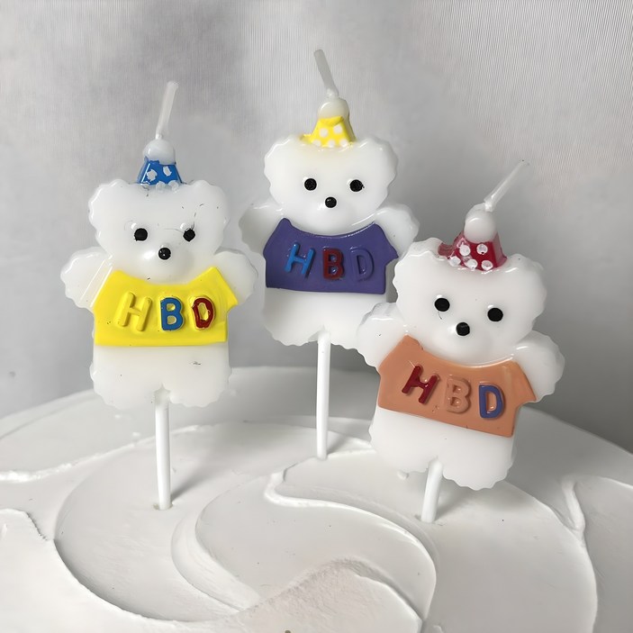 곰돌이 HBD 생일초 케이크초 생일파티