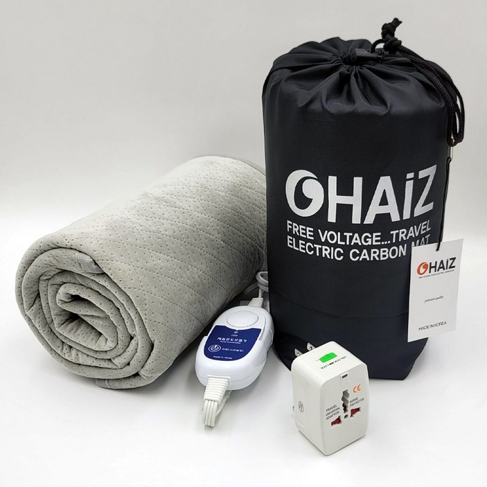 [2026년형] 하이즈 프리볼트 전기장판 무자계 탄소열선매트 해외용 110볼트 전기요 110v 220v 겸용 전기매트 캠핑용 여행용 미국 캐나다 호주 일본 유럽