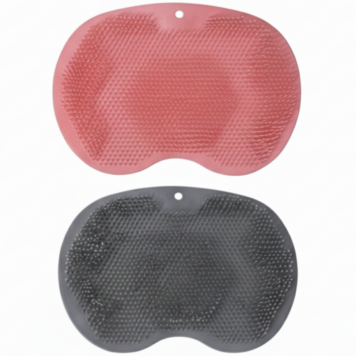 골드마인 셀프 등밀이 실리콘 바디 브러쉬 풋케어, 로즈핑크스톤그레이, 2개, 1세트