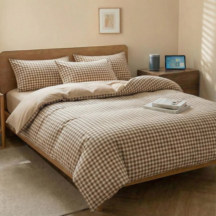 모던 체크 패턴 이불커버