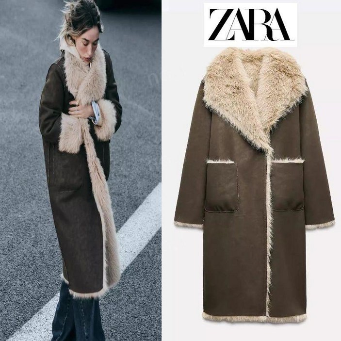 자라 여성 신상 리버시블 양면 롱코트 zara