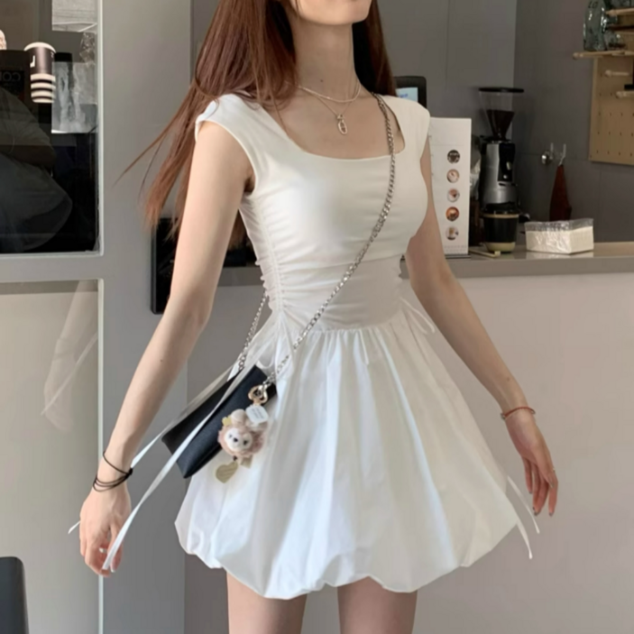 미소모드 큐트 리본 벌룬st 원피스 M0086