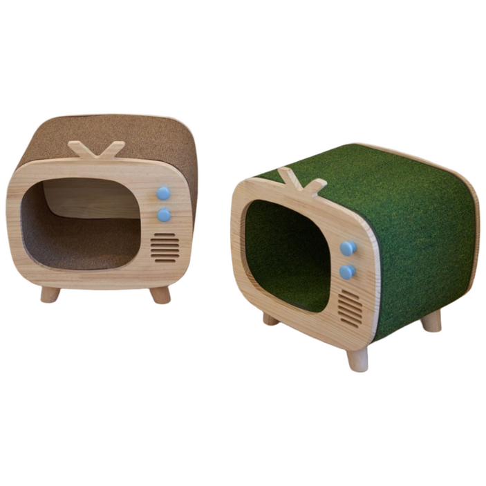 가르르 원목 고양이집 고양이 숨숨집, 그린, 1개