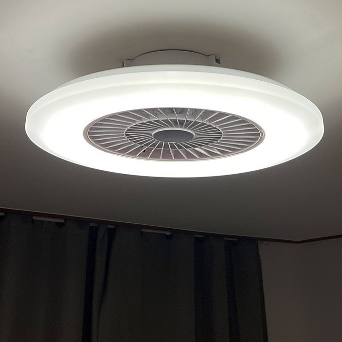 KC인증 천장선풍기 조명실링팬 LED 공기순환 서큘레이터 리모컨 포함 안방 작은방 서큘레이터
