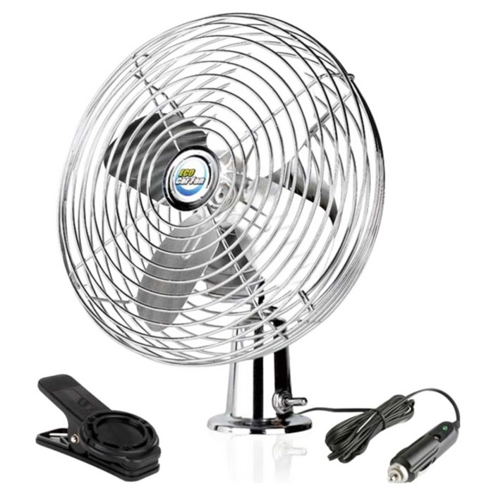 카모아 에코 메탈 카팬 차량용 선풍기 8인치 12V 24V) 자동차 화물차 크롬 시거잭 선풍기, 에코메탈카팬(8인치24V)