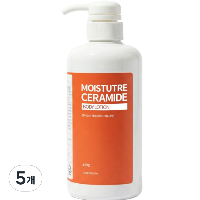 스킨도로시 5겹 세라마이드 고보습 바디로션 악건성 오돌도톨 거친피부 각질 모공 철벽보습 베이비파우더향, 5개, 450g