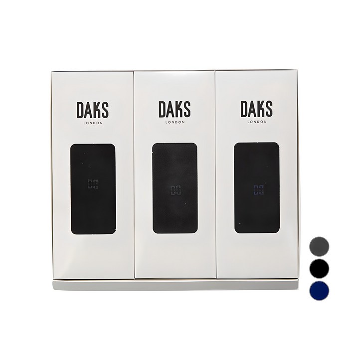 닥스 남성용 신사 무지 장목 3족 양말 선물세트  쇼핑백