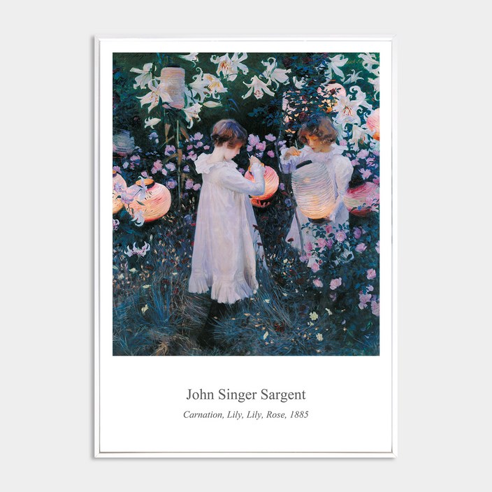 멜팅스튜디오 알루미늄 명화 매일 나의 그림 액자 세트 1번 존싱어 사전트 카네이션 백합 장미