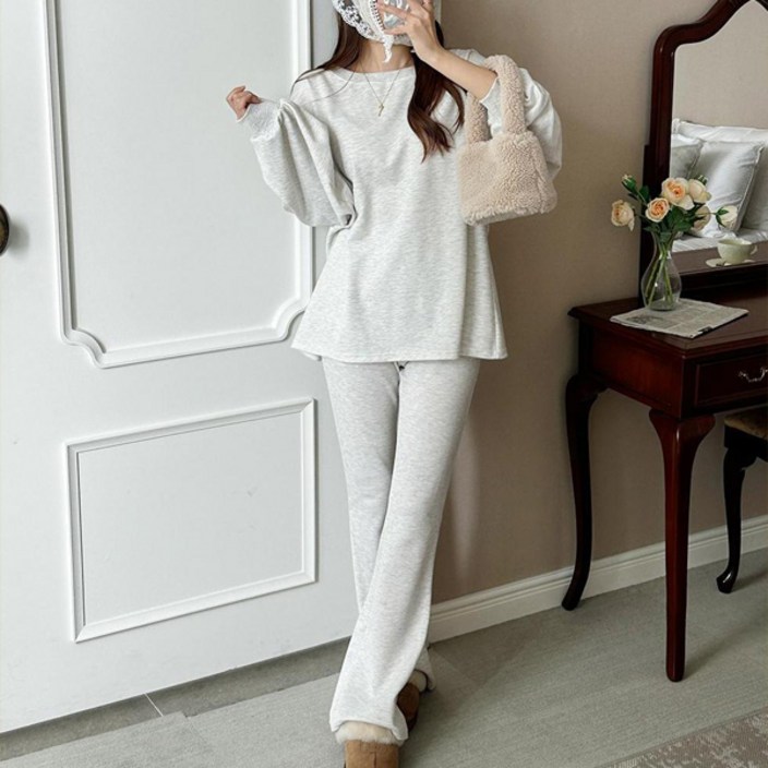 세이스타일 여성용 몽마르 포토샵 부츠컷 밴딩 팬츠