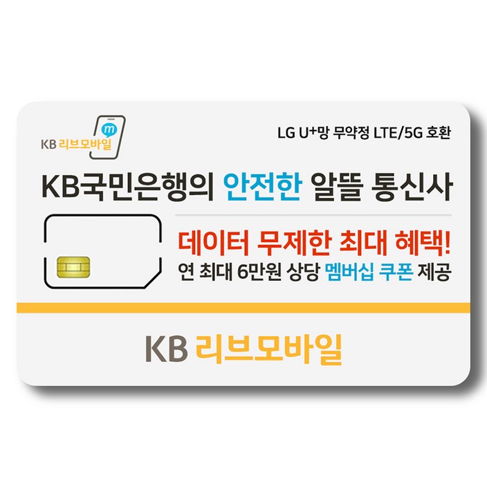 SKT KB리브모바일 알뜰폰 유심칩