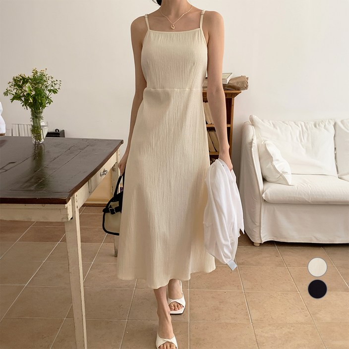 아피나르 여성용 시어서커 나시 원피스