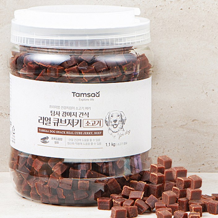 탐사 강아지 리얼 큐브 져키, 소고기, 1.1kg, 1개 탐사 강아지 리얼 큐브 져키, 소고기, 1.1kg, 1개